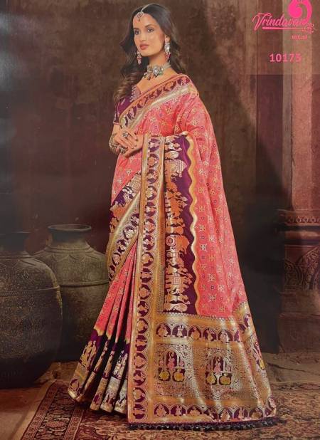 Pink VRINDAVAN 25 Heavy Designer Fancy Festive Wear Latest Saree Collection 10173